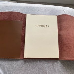 Trifold Brown Leather Refillable Journal